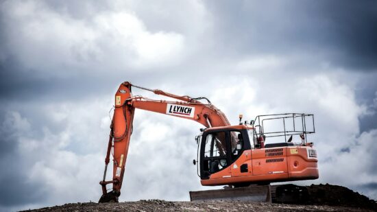 Orange excavator
