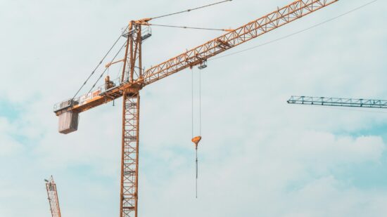 3 cranes in the sky
